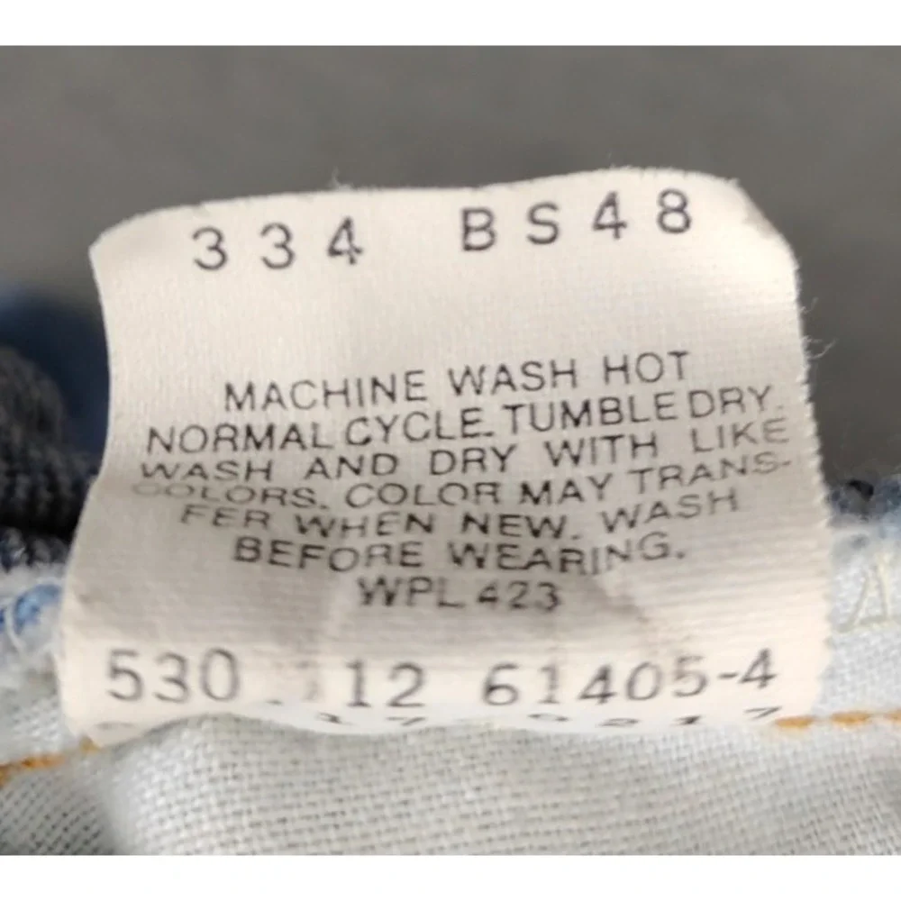 VTG Levis Jeans Mens‎ 36x34 Blue Denim 517 Bootcut Orange Tab USA 90s Talon Zip